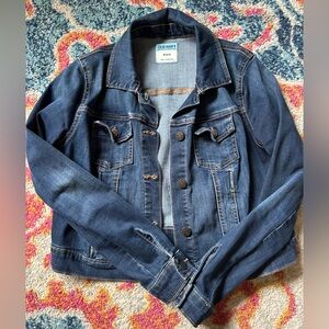 Maternity Old Navy Blue Jean Jacket Classic Denim Style Cropped Size M